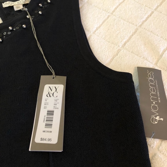 NWT Eva Mendes knit beaded midi dress size M - Picture 6 of 8